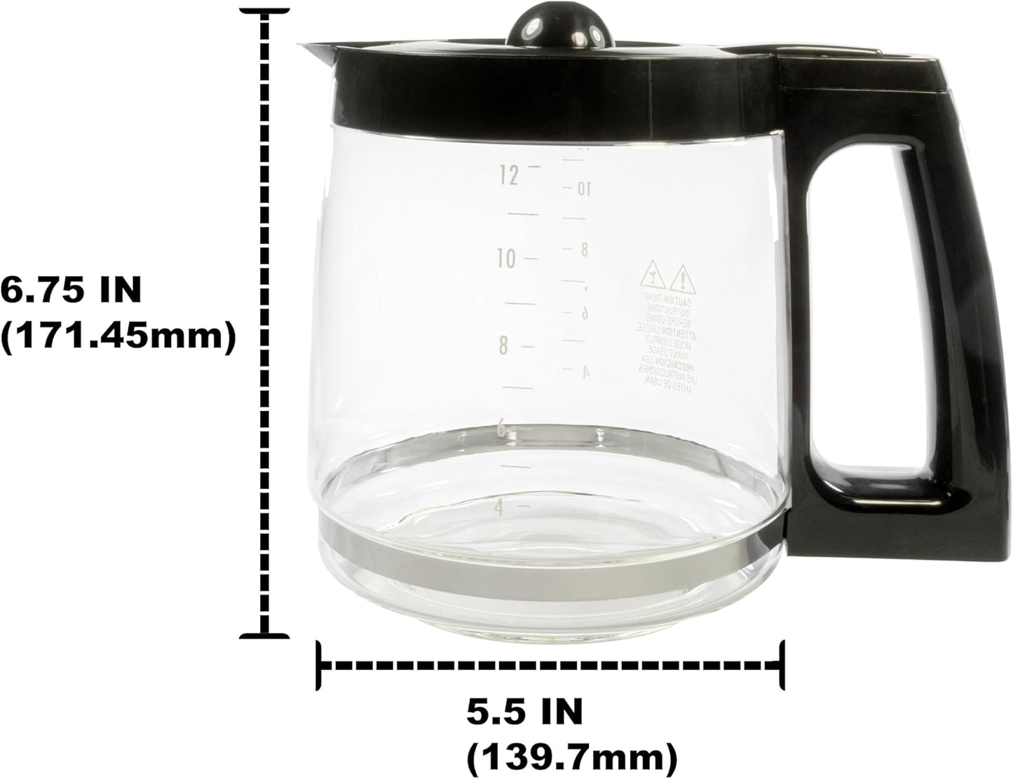 Hamilton Beach 990117800 Coffee Maker Carafe 12 Cup Fits 49980Z, 49983, 49618, 46300, 49976