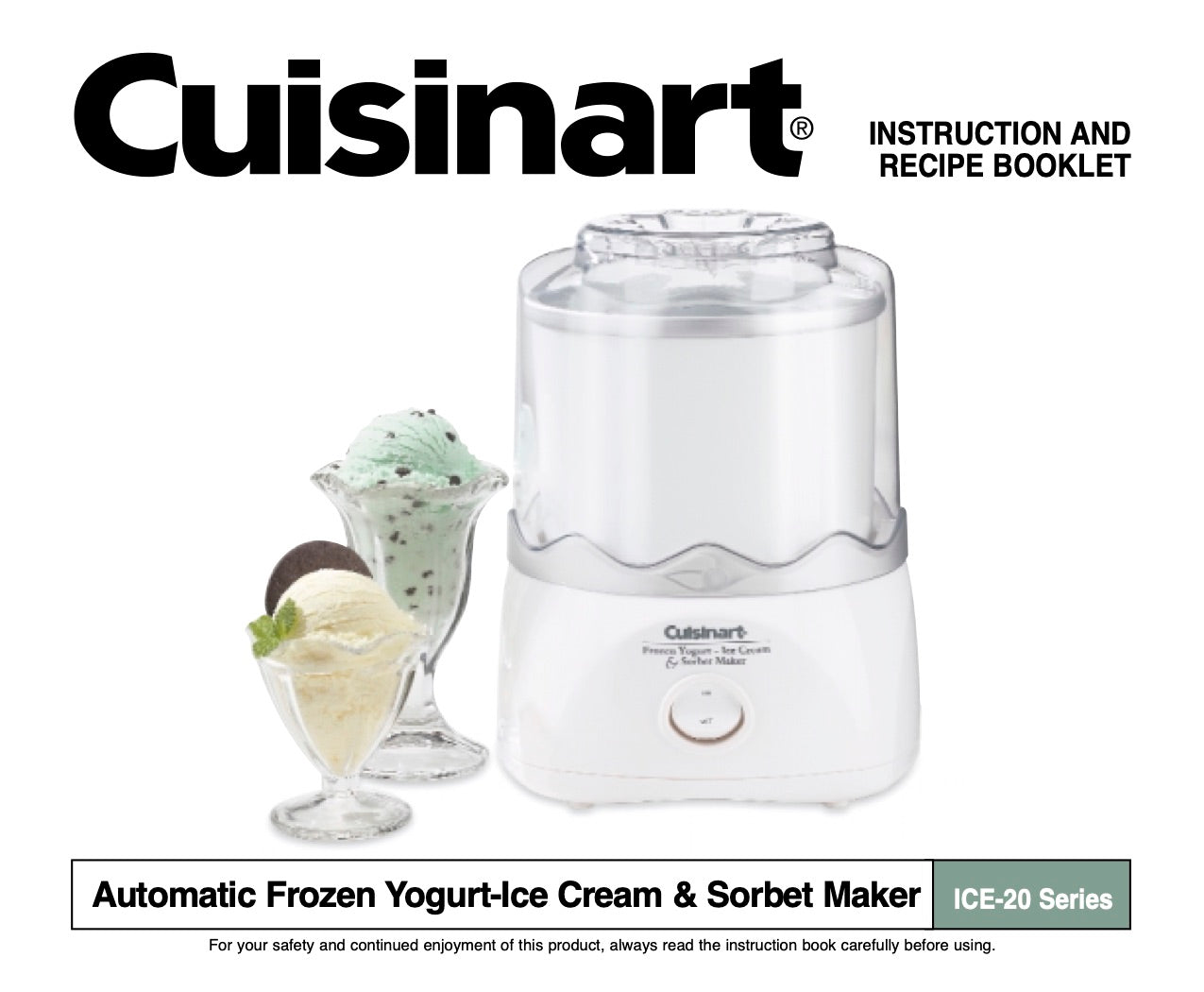 Cuisinart ice cream maker instruction sale