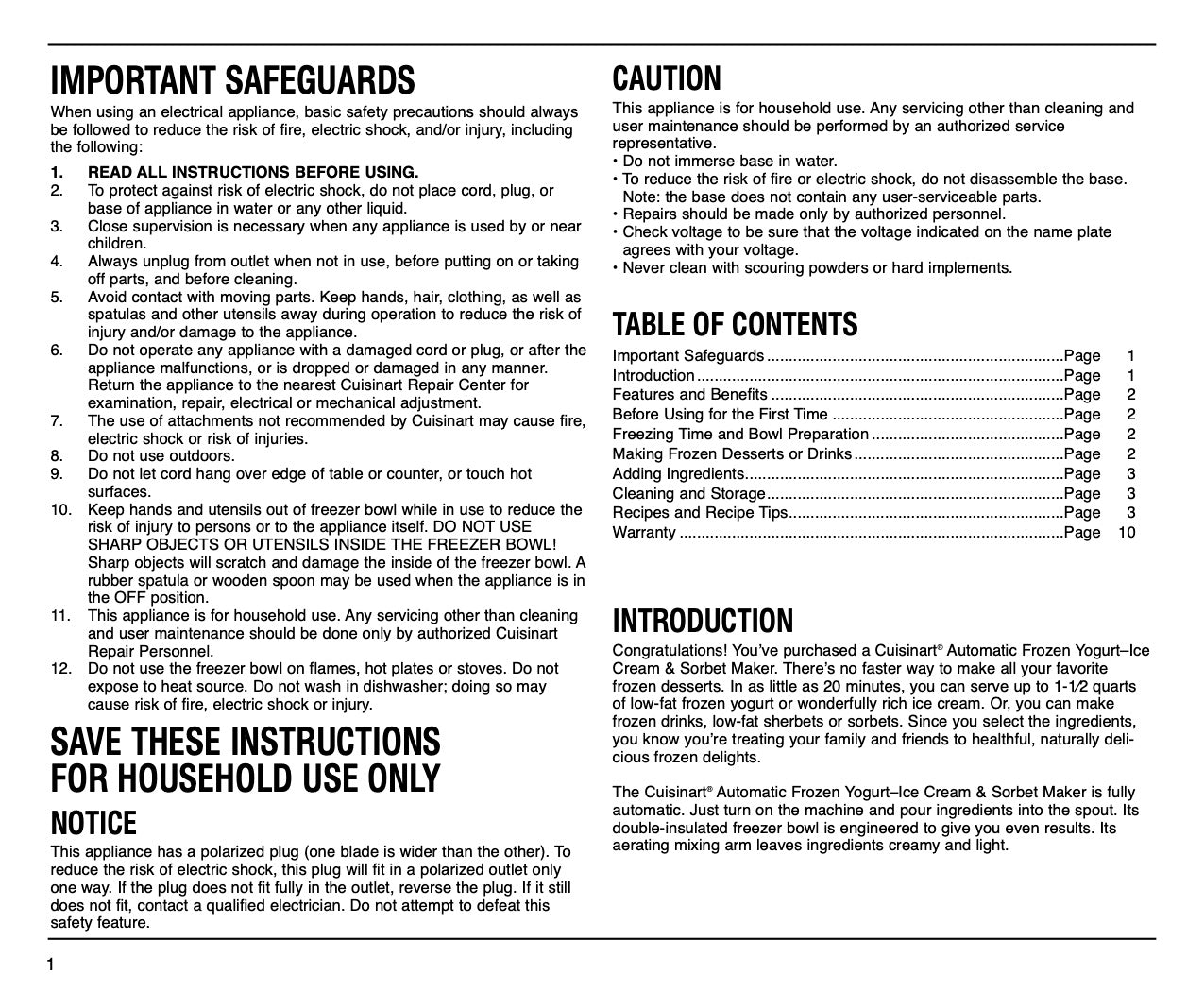Cuisinart Manual For Ice Cream Maker Model ICE-20 - (Download)