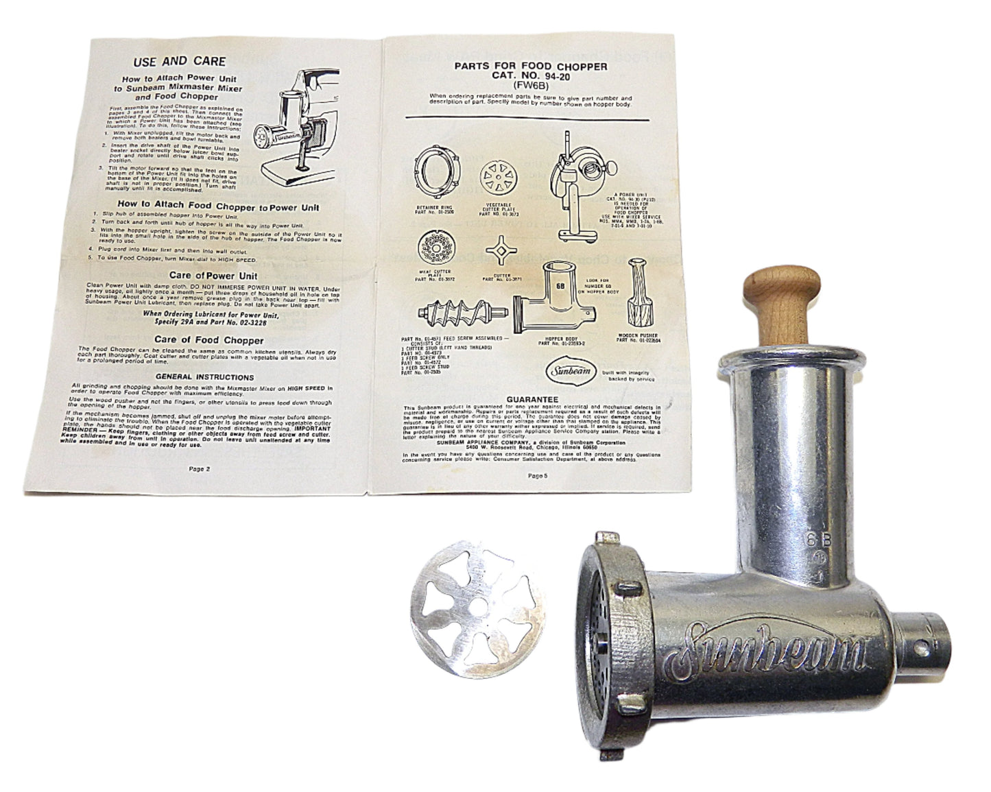 Mixmaster Meat Grinder For Models 10,11,12,V14 and More - (FW6B)
