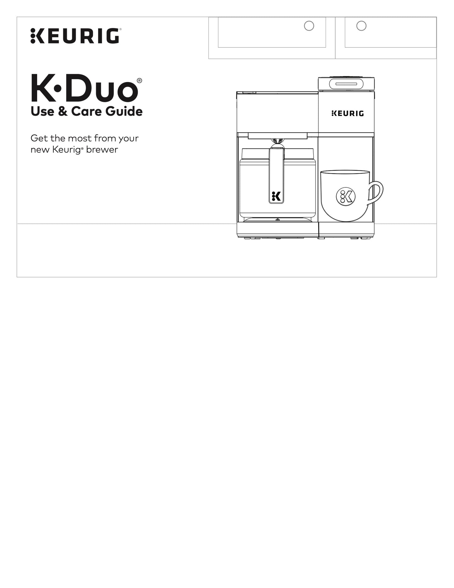 Keurig Duo K-Cup Pod Coffee Maker Manual  (Download)