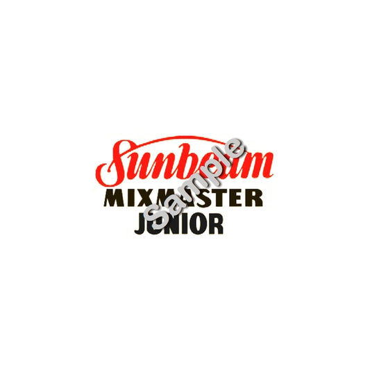 Sunbeam Mixmaster Junior Logo Decal