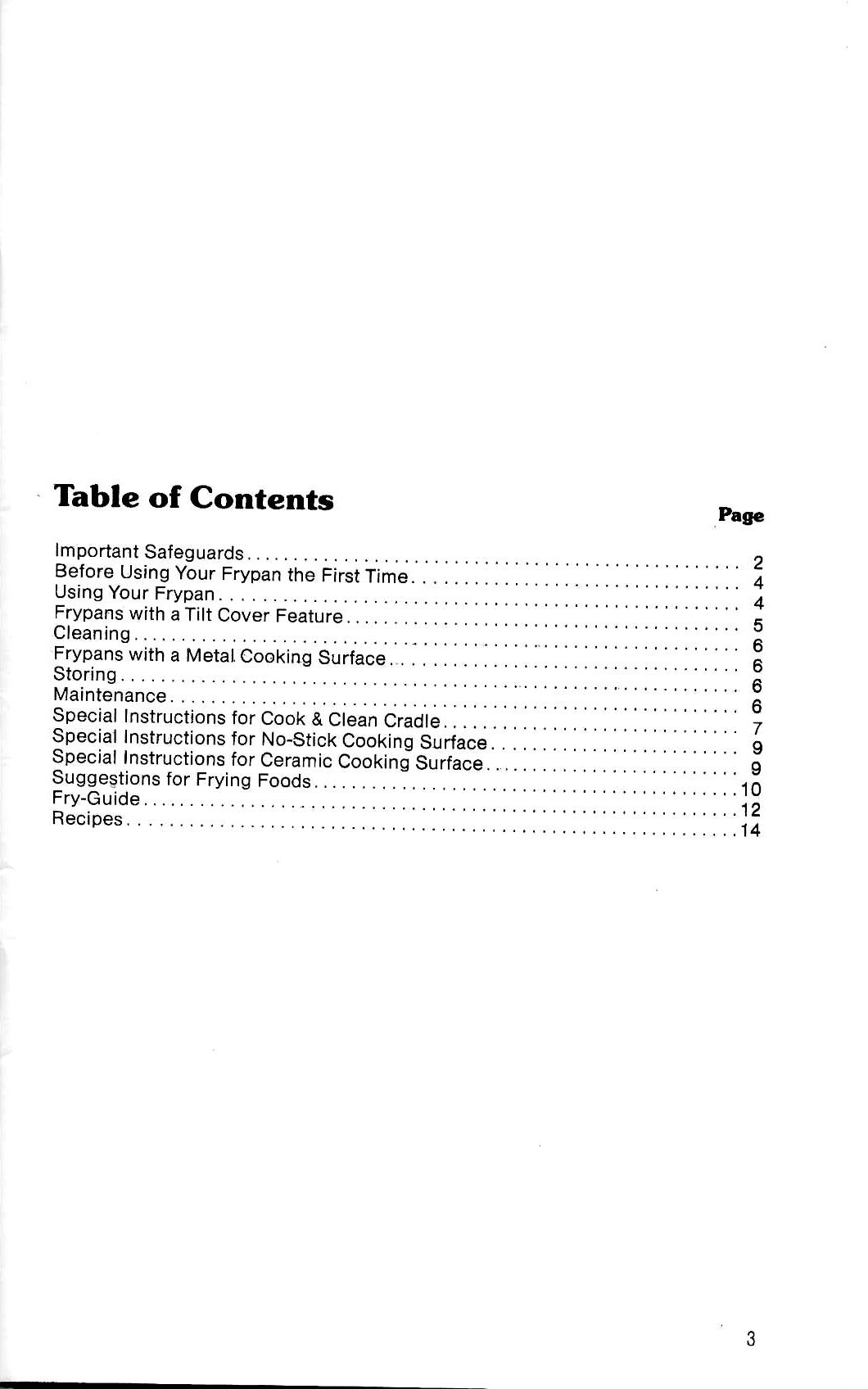 Sunbeam and Sunbeam Vista Electric Frypan  Manual - (Download)