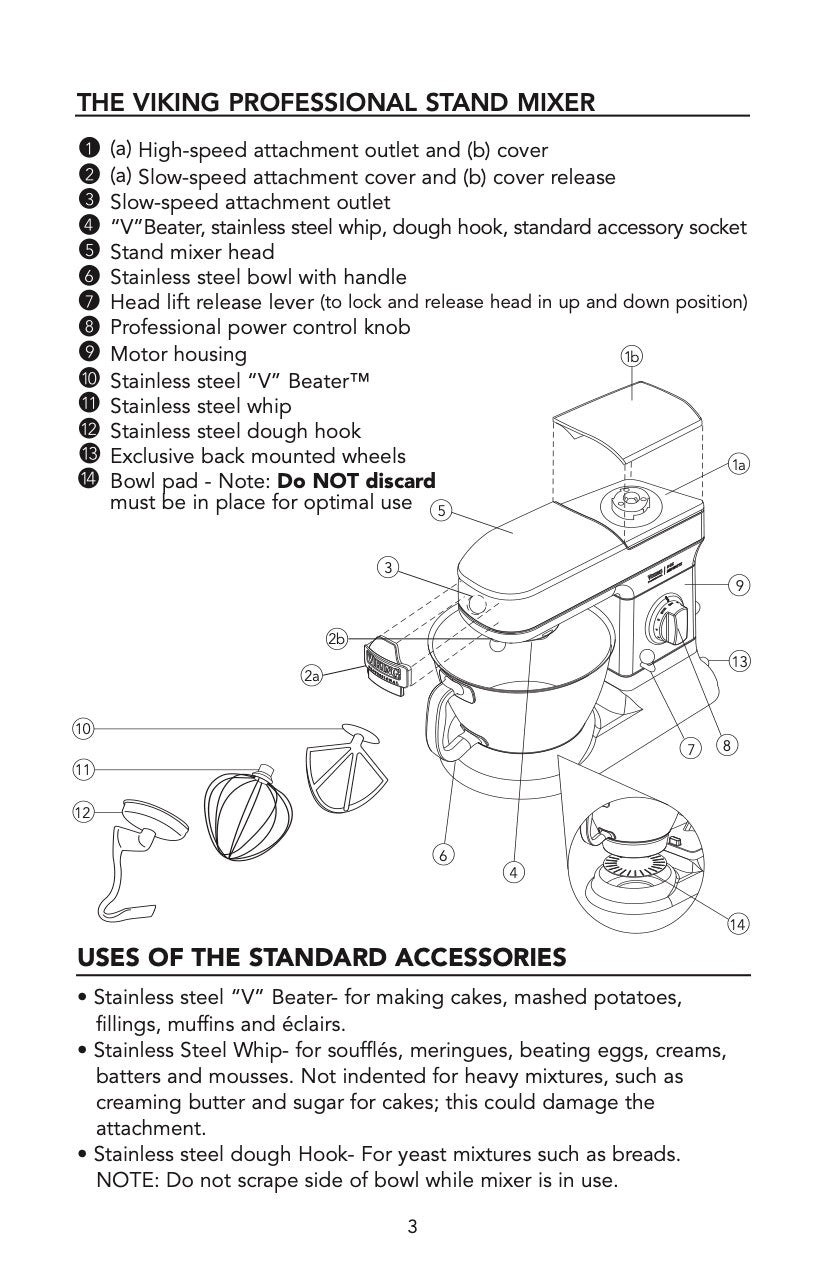 Viking Mixer Manual For Models VSM500/VSM700 - (Download)