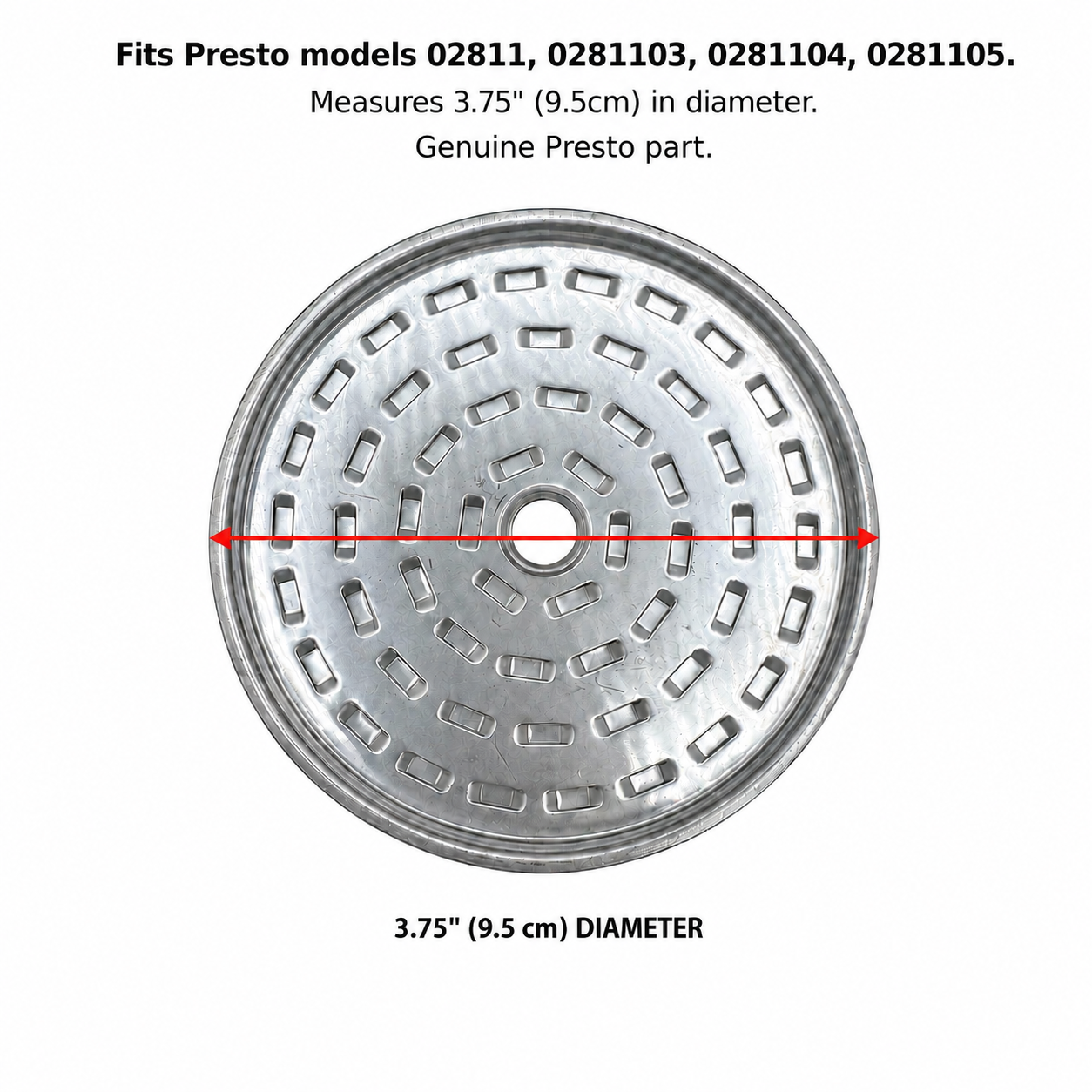 Presto 44199 Stainless Steel Percolator Basket Lid For Models 02811, 0281103, 0281104, 0281105.