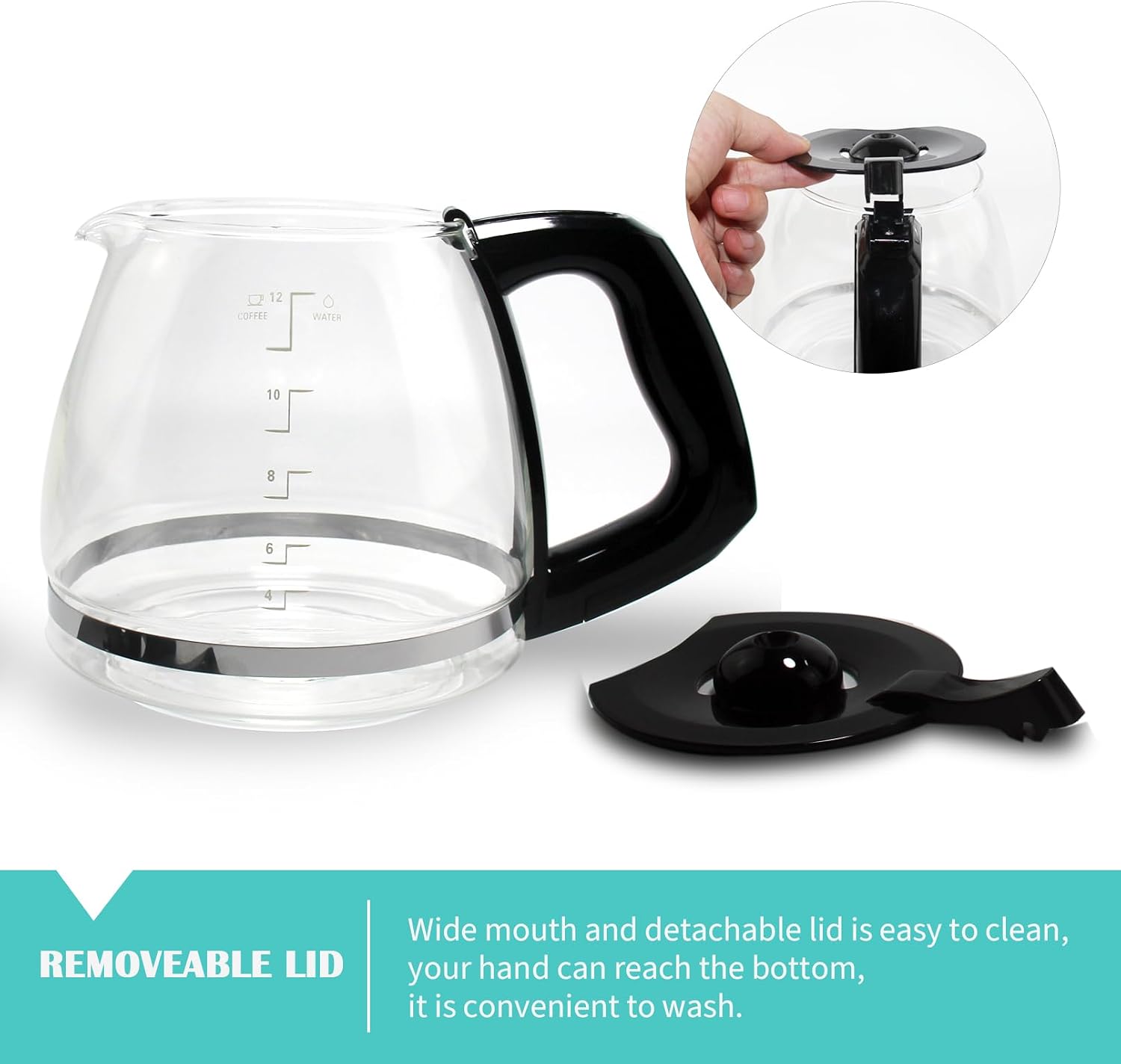 Black and Decker Coffee Maker 12-Cup Glass Coffee Carafe Fits Model# CM1160B, CM1160W Series, Pt.# GC3100B TC1200B