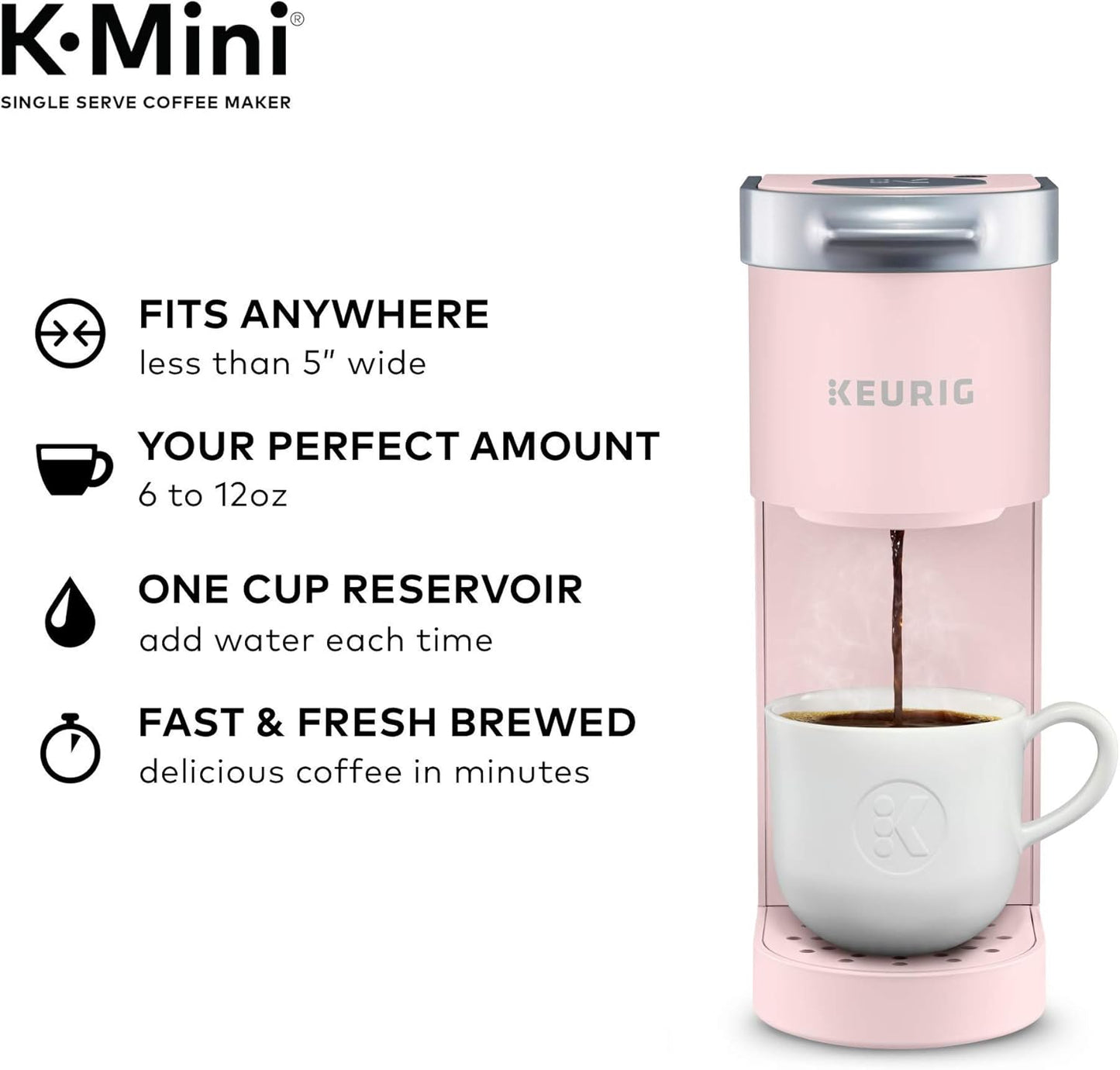 Keurig K-Mini® Single Serve Coffee Maker, Dusty Rose - New