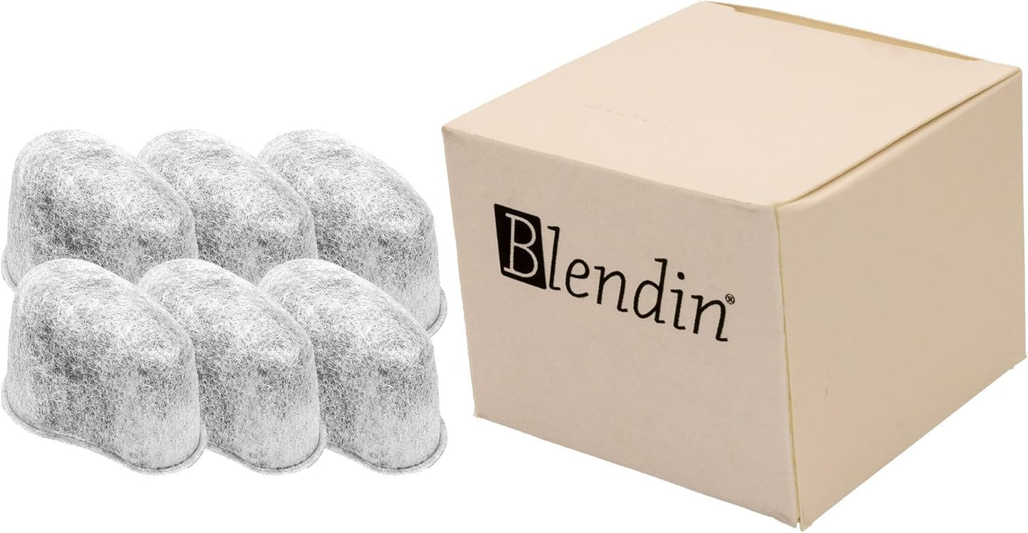 Blendin F47200 Charcoal Water Filters Compatible with Krups Coffee Makers, 6 Pack