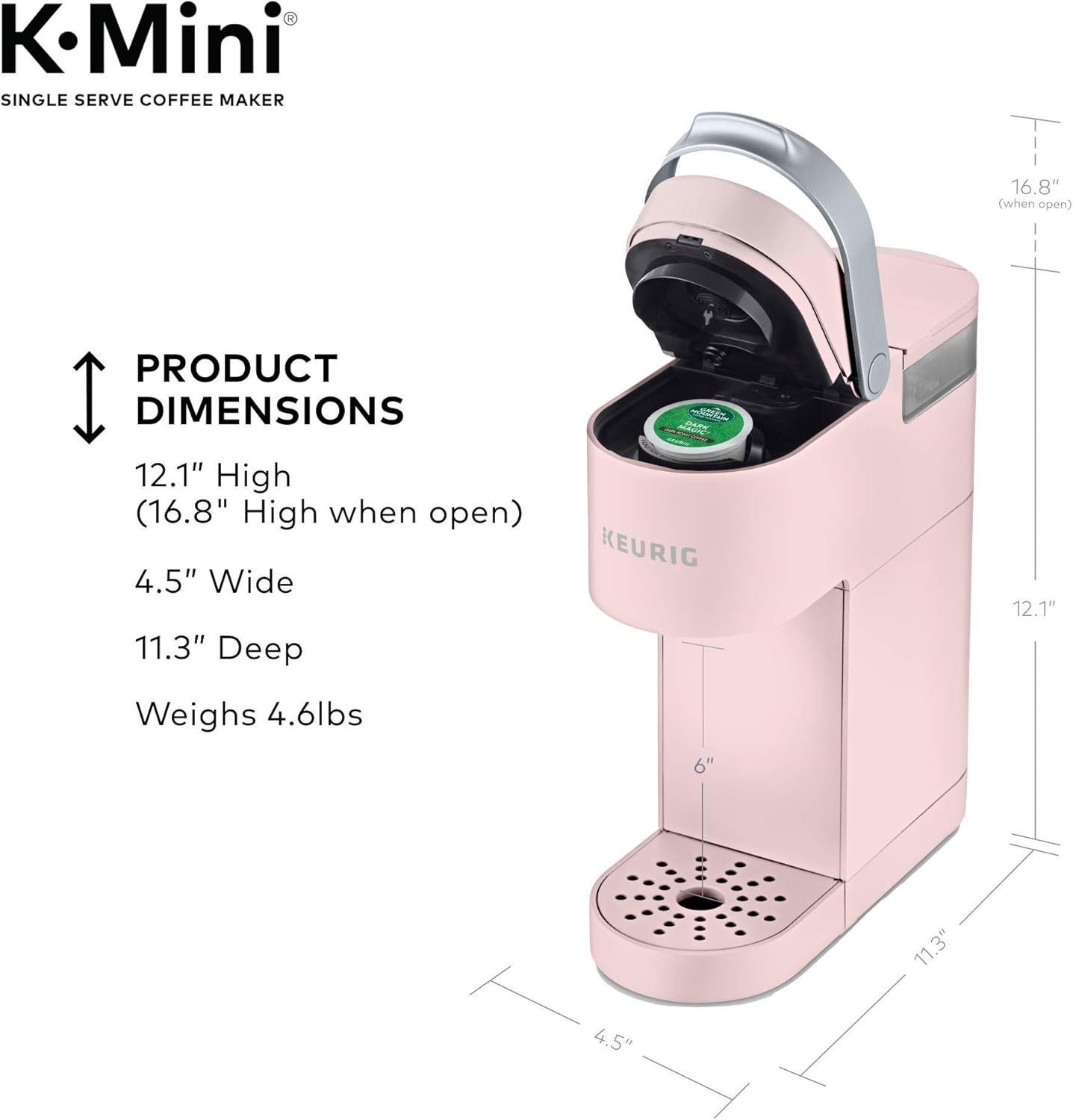 Keurig K-Mini® Single Serve Coffee Maker, Dusty Rose - New