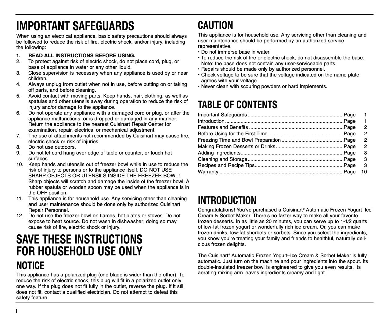 Cuisinart Manual For Ice Cream Maker Model ICE-20 - (Download)