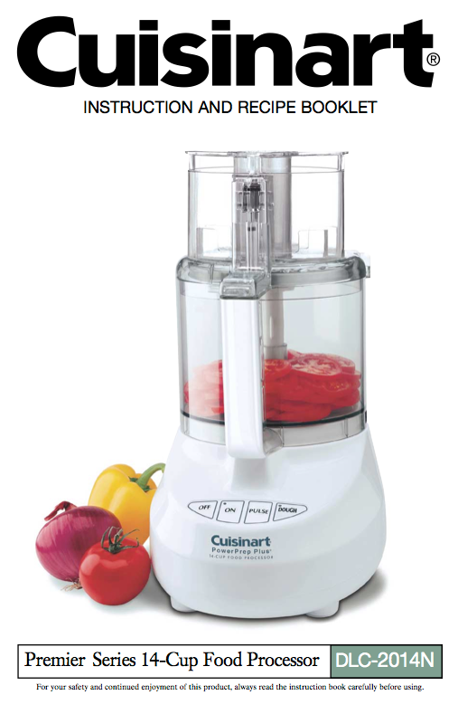 Cuisinart Manual For Food Processor Model 2014N - (Download)