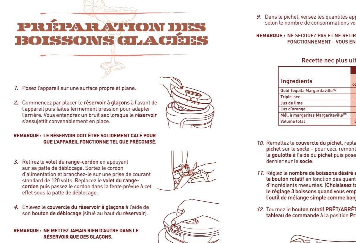 Margaritaville Drink Mixer Manual - Model 1946 - (Download)