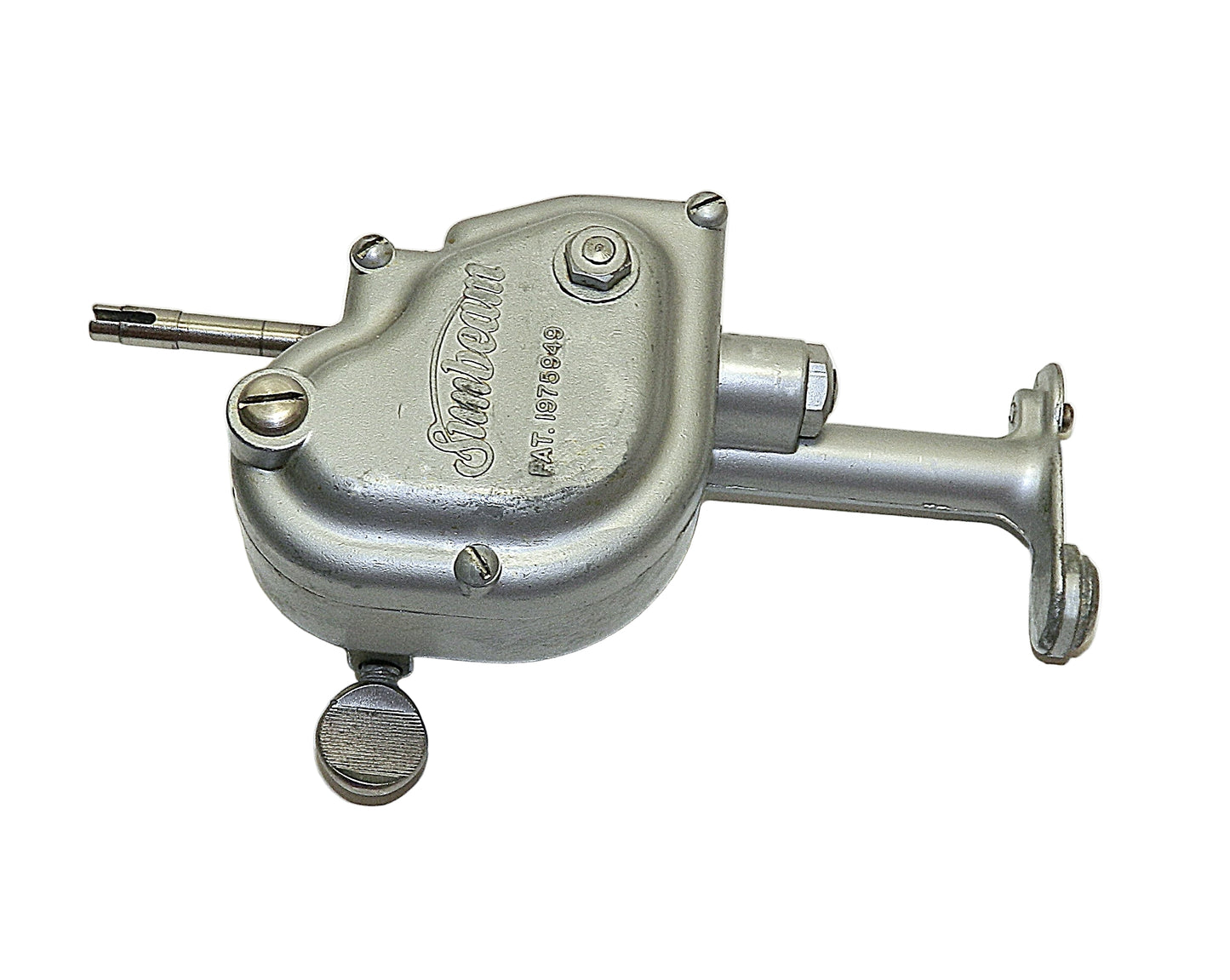 Metallic mechanical device with 'Norton' branding on a white background