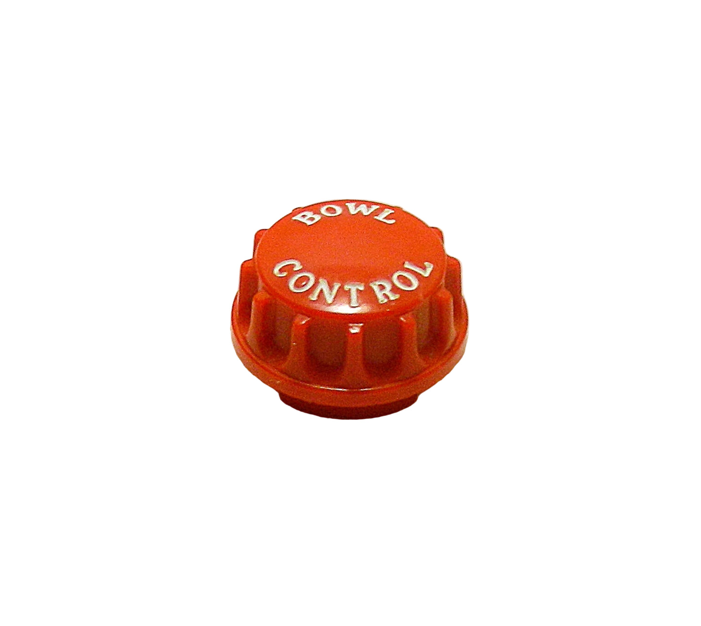 Red cap with 'BOWL CONTROL' text on a white background