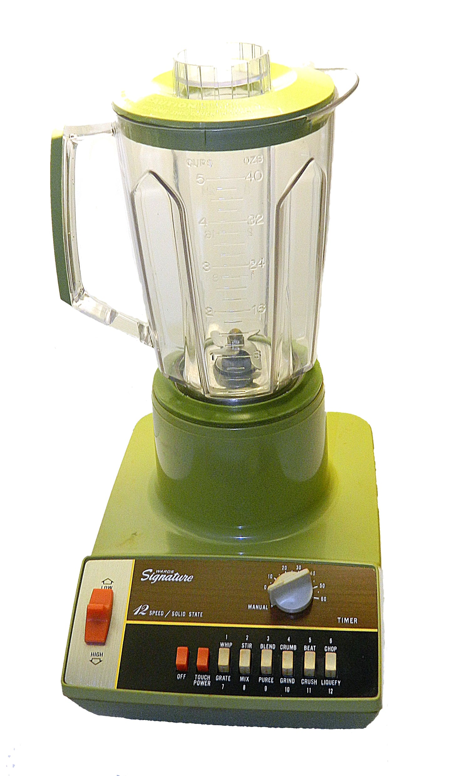 Montgomery Wards Signature 12 Speed Solid State Blender - Avocado Green