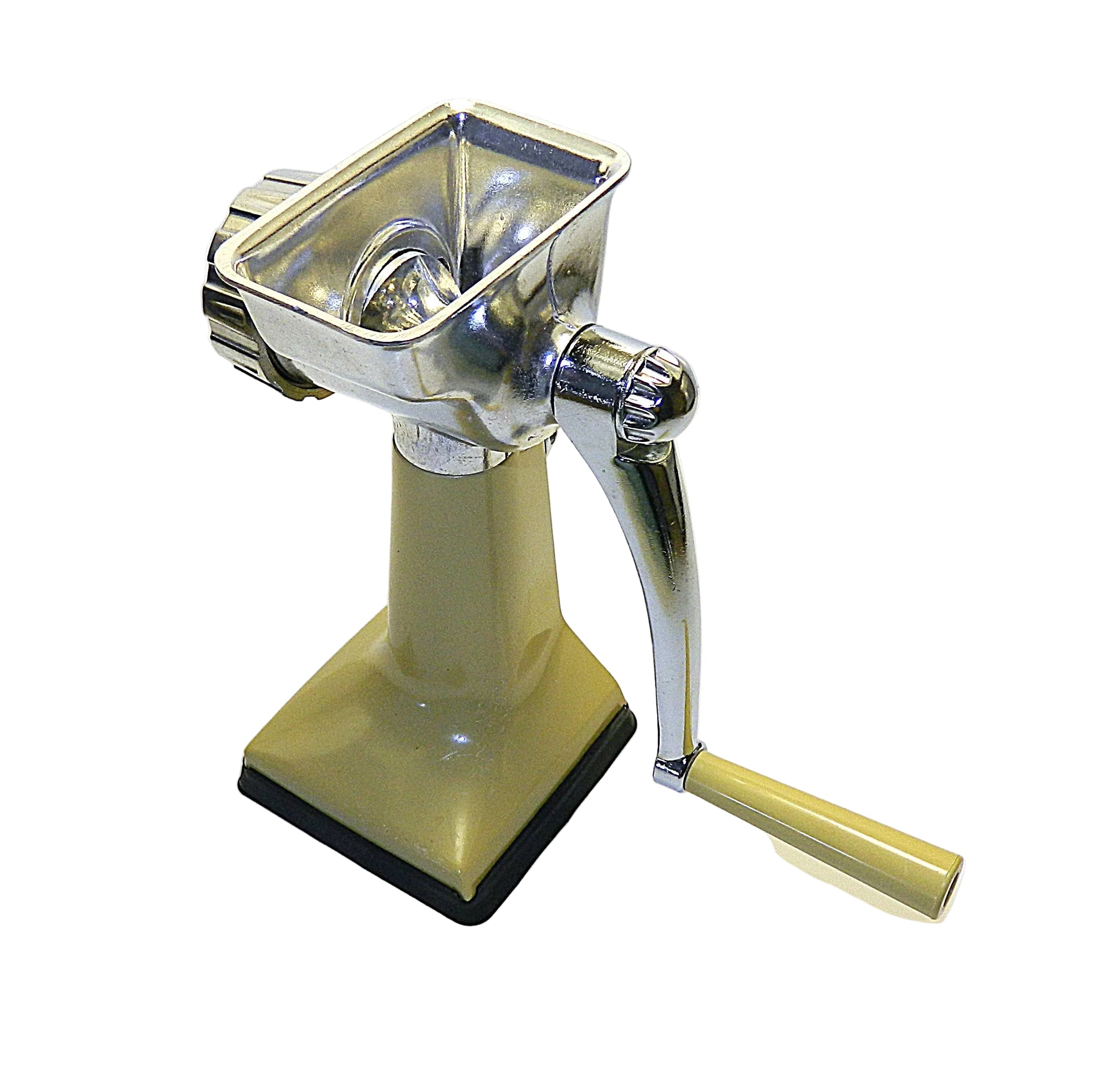Manual meat grinder on a white background