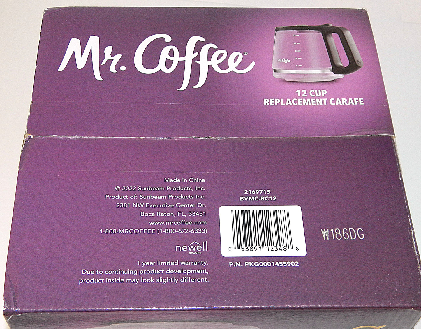 Mr. Coffee Replacement Glass 12 Cup Carafe for Fit RF, LM, PC & SC,BVMC-RF300, BVMC-MSX23, BVMC-MMX23,BVMC-SC12BL1-2,BVMC-PL12BL1-NP,BVMC-EM100 Series coffeemakers.