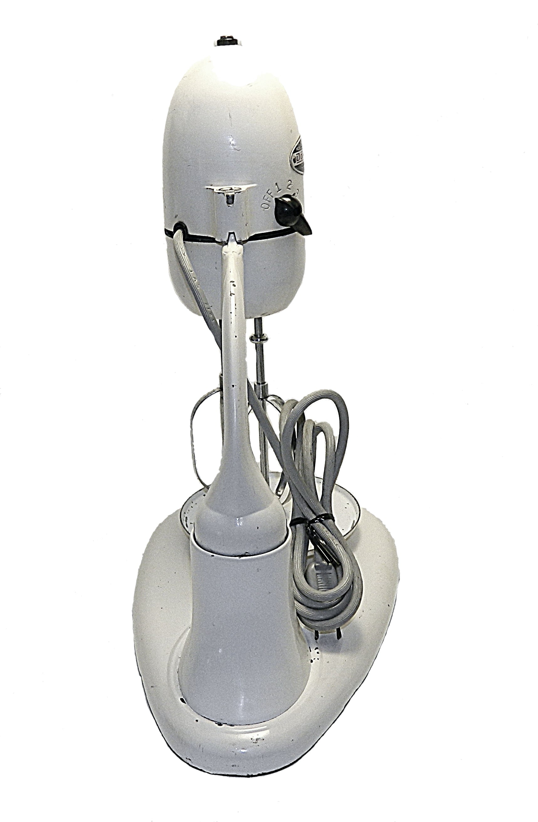 White stand mixer on a white background