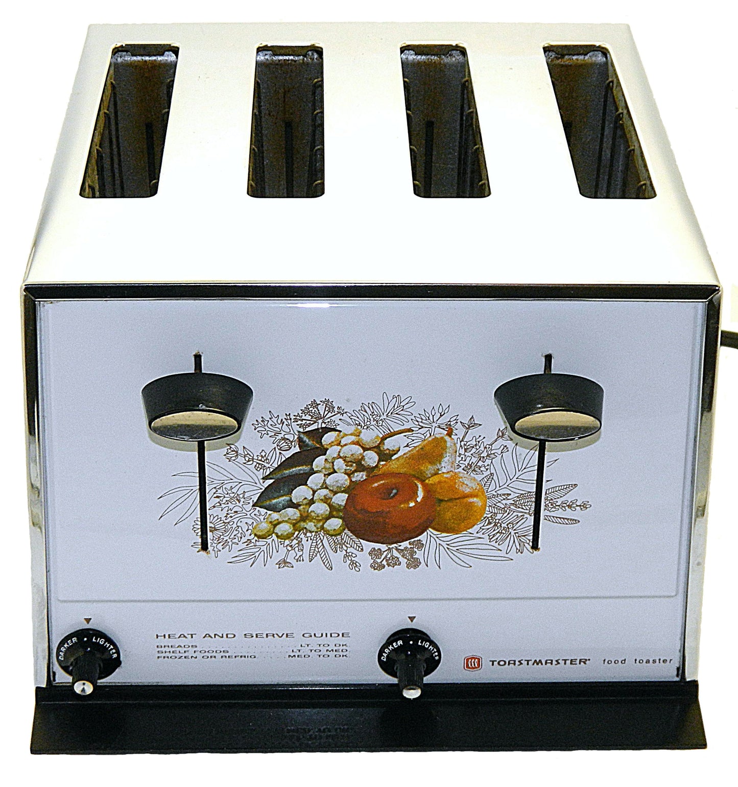 Toastmaster 4-Slice Toaster D154WH White Chrome - Fruit Design