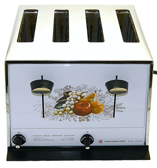 Toastmaster 4-Slice Toaster D154WH White Chrome - Fruit Design