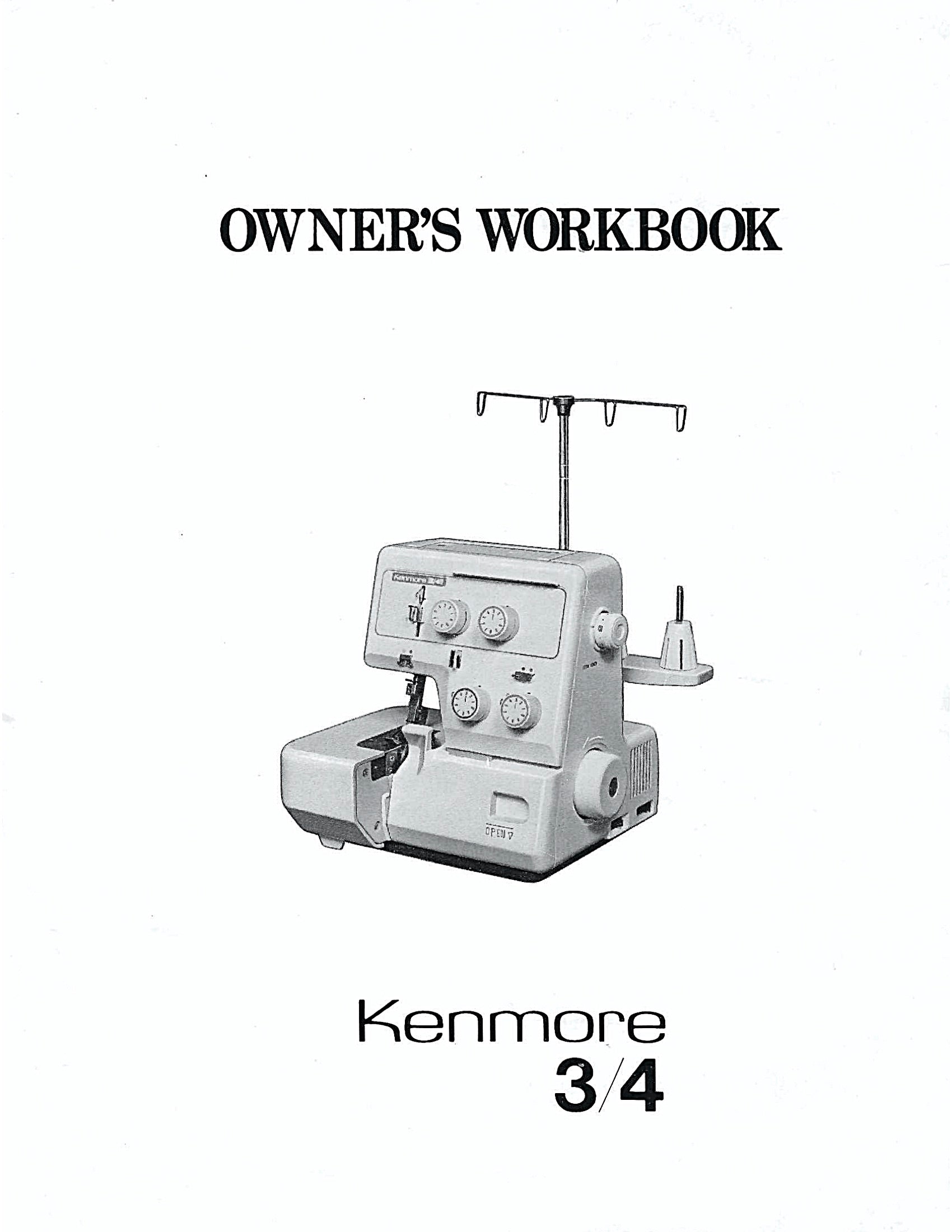 Kenmore Model 385. 564180 Serger Wk Bk