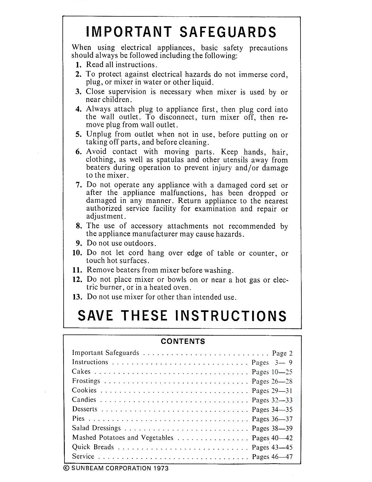 Mixmaster Manual For Model 1-7A,MMA,MMB - (Download)