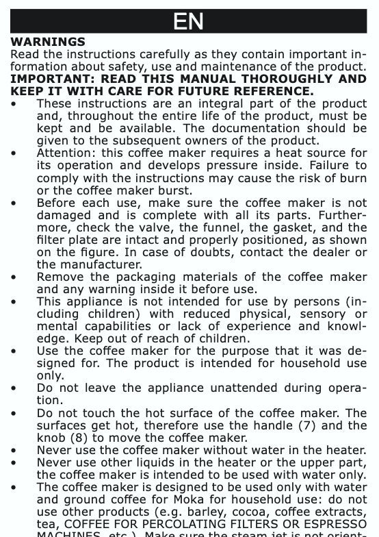 Bialetti - Moka Express Manual 