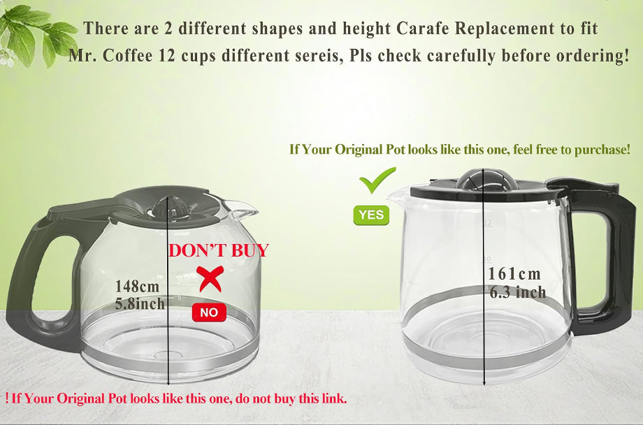 Mr. Coffee - 12-Cup Glass Coffee Carafe Compatible with Mr Coffee BVMC Series