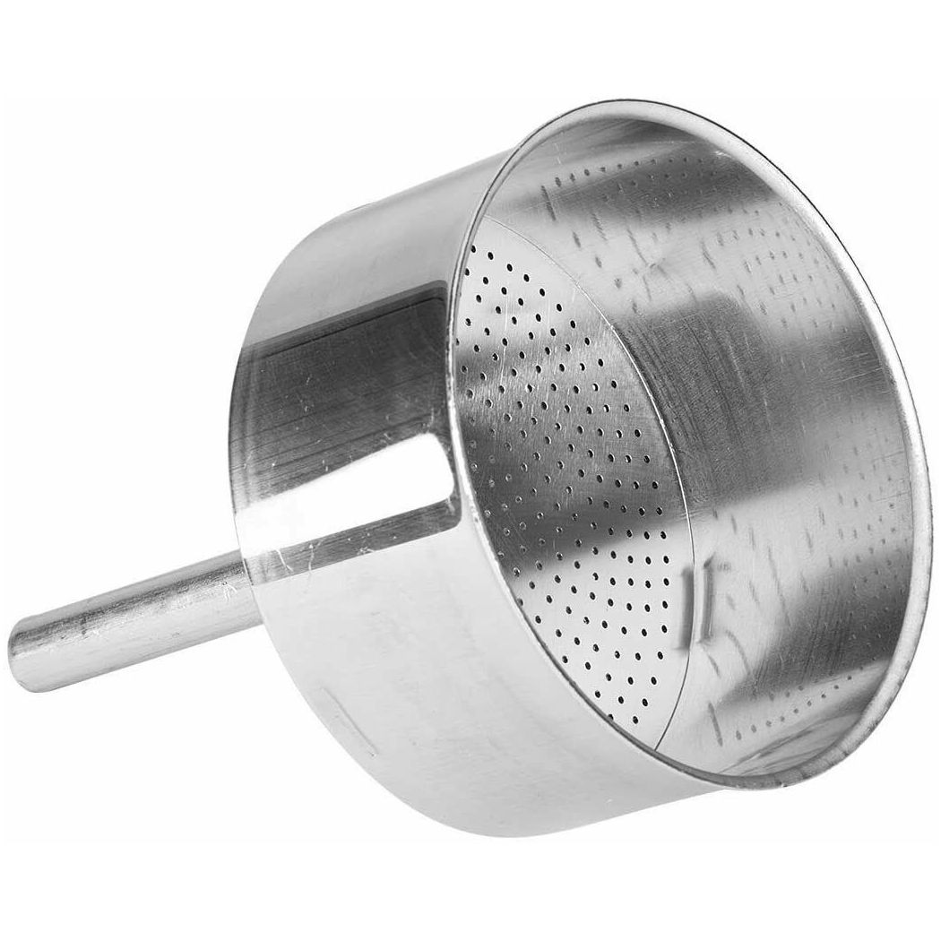 Compatible with the coffee makers: Moka Express, Dama, Moka Melody, Alpina, Break, Happy, Fiammetta, Iris, Moka Timer, Junior, Morenita. Funnel material: aluminium.