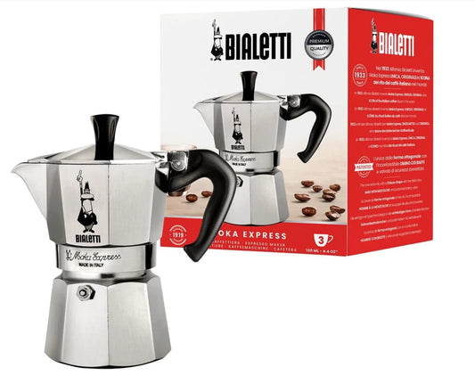 Bialetti Moka Express 3 Cup Iconic Italian Stovetop Espresso Maker - New