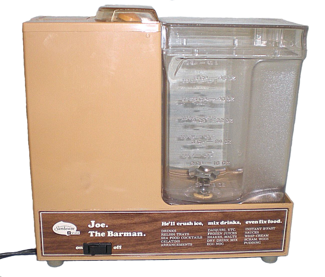 Sunbeam "JOE THE BARMAN" Ice Crusher Blender Mixer Model Model VDM-A