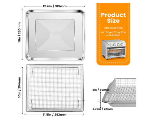 Cuisinart Air Fryer Basket & Tray Replacement for Models TOA-60 TOA-65 TOA-70 Toaster Ovens