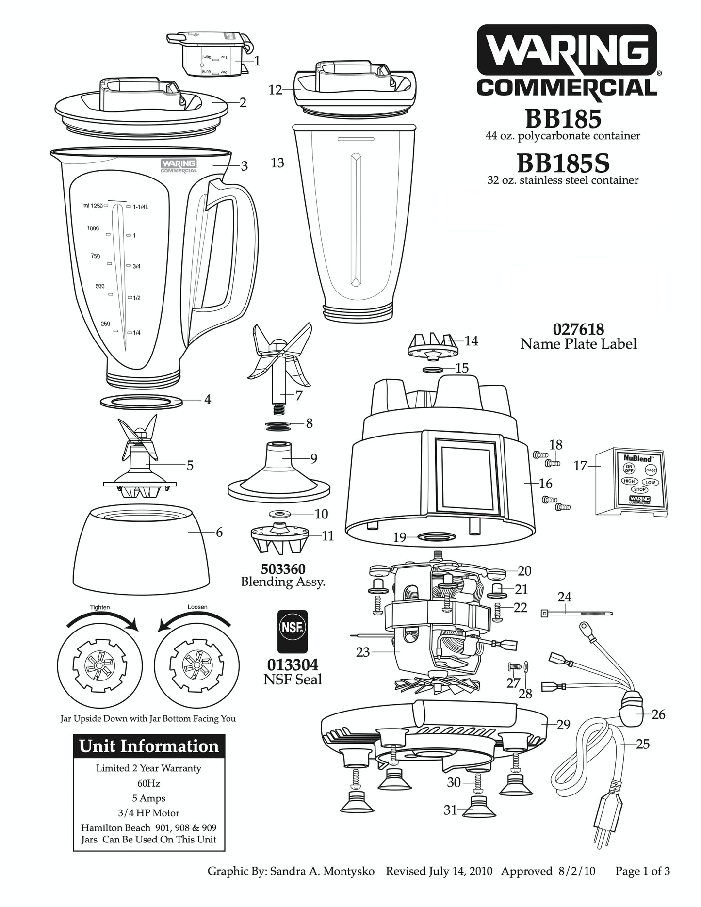 Waring Blender Diagrams  - (Download)