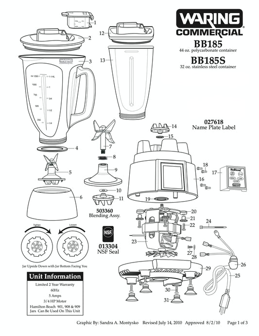 Waring Blender Diagrams  - (Download)